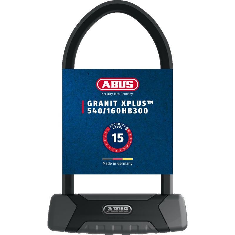 ABUS Granit X-Plus 540 540/160 HB230, 9"" + USH, Bike U-Lock, Black - Image 1